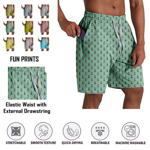 3-Pack Men's Terry Knit Printed Athletic Bottoms w/ Elastic Waistband & Pockets - Picture 10 of 16